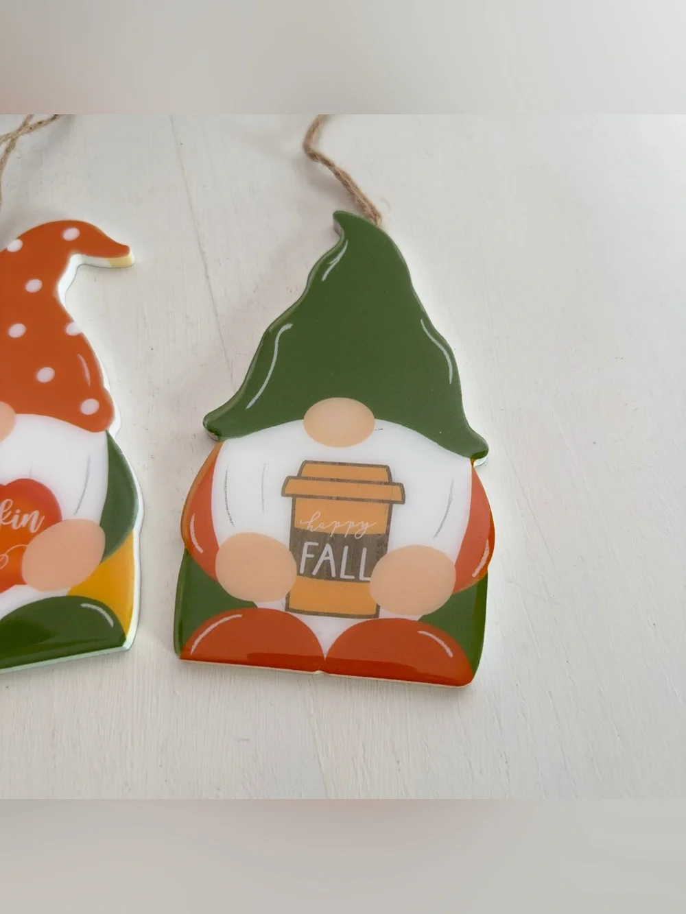 2 Fall Gnome Ornaments Pumpkin Pie Happy Fall